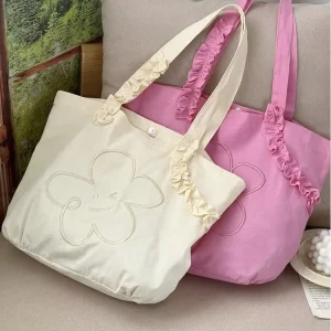 100% Cotton Tote Bag Daily Outdoor Tote Bags with Custom Printed Logo Fashion Eco Shopping Bags