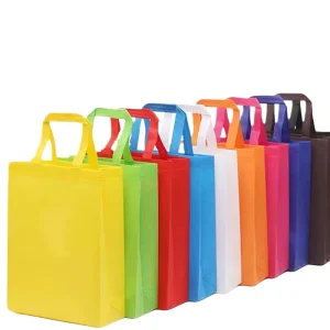10pcs Color Non woven Shopping Tote Bags Cloth Fabric Eco friendly Storage Reusable Large Pouches Custom Logo Extra Fee