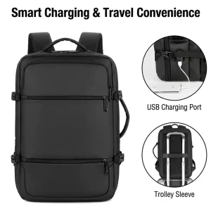 15.6 Inch Laptop Backpack Computer Water-resistant Lightweight Business USB Port Bag