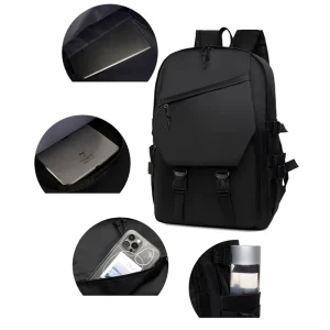 15.6 Inches Nylon Material Customization Logo Backpack Breathable Reduce Burden Inclined Cover Sewing Thread Students Bags