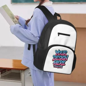 17 Inch Polyester Backpack Customized Zipper Backpack On demand Printing Straps Multiple Pockets Fashionable Casual Backpack