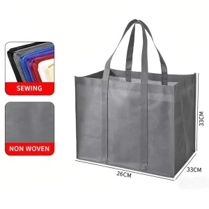 200PC MOQ Custom Biodegradable Long Handle Reusable Non woven Tote Shopping Bag Flexiloop Handle Multi-Use Supermarket Promotion