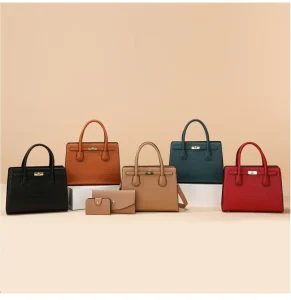 3 in 1 Set PU Leather Multi-Way Shoulder Bag for Women Fashion Handbags with Removable Strap for Daily Travel Use