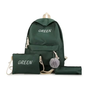 3 piece Backpack Set Korean Version Backpack Fashionable Student Backpack Large Capacity Travel Bag