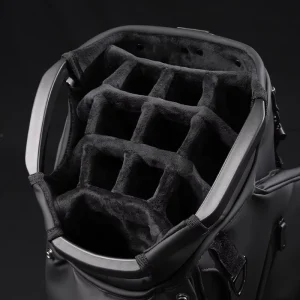 ASL GOLF14 Way Dividers Custom Logo Lightweight & Durable PU Leather Cart Bags Waterproof Black Golf Bag For Men