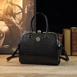 Alligator PU Handbag Elegant Lady Rhinestone Decoration Portable Crossbody Shoulder Bag