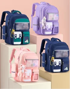 Anime Patterned Waterproof Schoolbag With Spine Protection for Primary School Girls