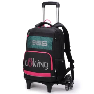 Aoking Water Resistant Non-slip Wear-resisting 16 Inch 6 Wheeled Trolley School Backpack Zipper Hasp Closure Letter