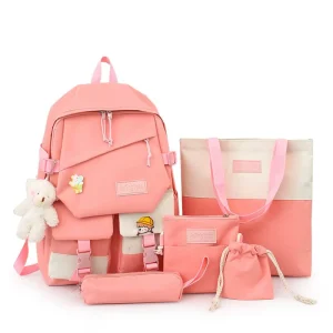 Backpack 5 Piece Students School Bag Set Student School Bag and Lunch Bag Set
