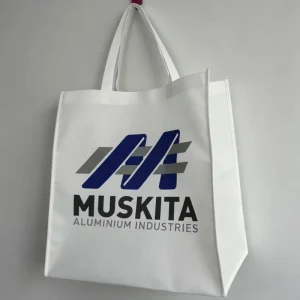 Biodegradable White Nonwoven Eco-friendly Recycled Shopping Bags Silk Screen Printed Logos for Supermarket Custom Small Business