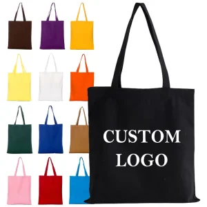 Blank Canvas Tote Bags for Women Large Capacity Reusable Grocery Bags Cotton Canvas Bags With Custom Logo