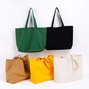 Blank Canvas Tote Bags for Women Large Capacity Reusable Grocery Bags Cotton Canvas Bags With Custom Logo
