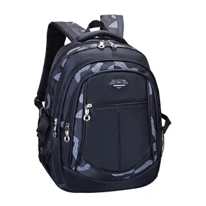 Boys Sport Backpack with Zipper Closure Microfiber Synthetic Leather School Bag for Primary and Middle School Boys