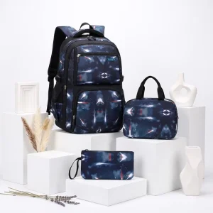 Bunnyfly School Bags for Kids 3pcs Set with Lunch Bag Student Backpack Mochila Escolar Large Capacity Children Bag