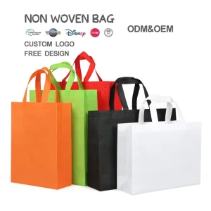 Cambodian Overseas Factory Custom Non woven Tote Shopping Bag Reusable Nonwoven Fabric Bag GRS Certification for Supermarket