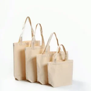 Canvas Cotton Printed Zipper Closure Bag Custom Logo Recyclable Shopping Tote