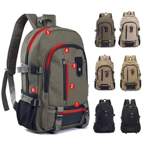Canvas Material Customization Logo Backpack Zipper Hidden Pocket Daily Life Student Backpacks