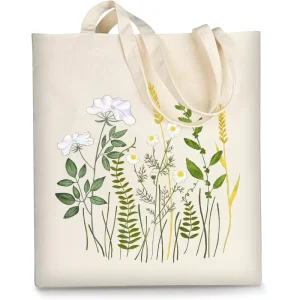 Canvas Tote Bag for Women Aesthetic Cute Grocery Reusable Cotton Gift Bag for Shopping Beach Trendy Gifts