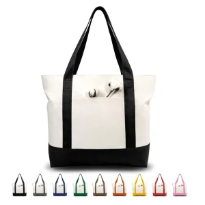 Canvas Tote Bag for Women Large Capacity Cotton Fabric Shoulder Bag Reusable Shopping Totes Plain Designer Casual Daily Handbags