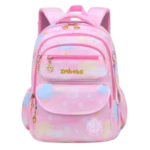 Cartoon Colourful Nylon School Backpack Fashionable Waterproof Design Primary School Girls Kids