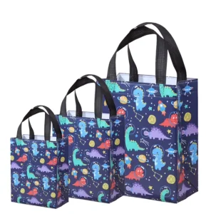 Cartoon Dinosaur Non Woven Tote Bag for Children’s Day Cute Seal Bag with Customizable Logo for Shopping Craft Use