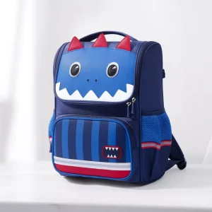 Cartoon Dinosaur Pattern Oxford Cloth School Backpack Zipper Closure for Boys Ages 6 12 Lightweight Spine Protective Fashion All