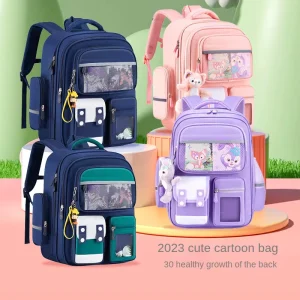 Cartoon Lightweight Backpack for Boys and Girls Waterproof School Bag for Students 14 Inches Size