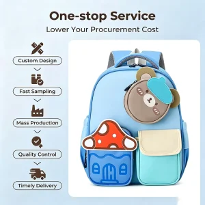 Children’s Cartoon Style Cute Baby Rabbit Schoolbag for 3-6 Years Old Premium Double Shoulder Backpack