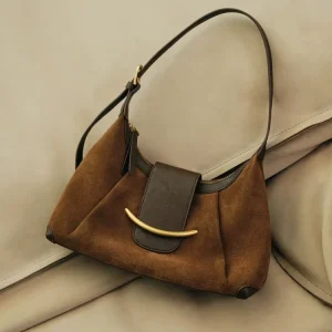 Classic Vintage Luxury Bag Leather Waterproof Hobo Shoulder Bag Women’s Shoulder Strap Zipper Travel Outdoor Underarm Bag