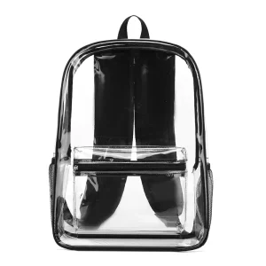 Clear Unisex PVC Waterproof Backpack Arcuate Shoulder Strap 20-36L Capacity Reinforced Wider Shoulder Straps