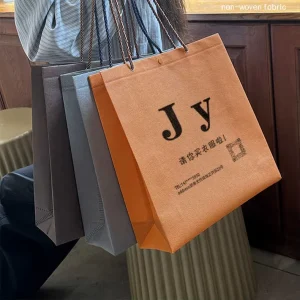 Clothing Store Non woven Tote Bag Reusable Biodegradable Screen Customizable Supermarket Large Capacity Gift Bag High end