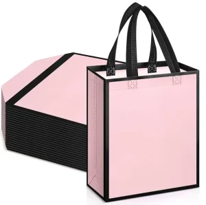 Color blocked Non woven Fabric Party Tote Bag Eco friendly Gift Handbags Shopping Bags with Handle