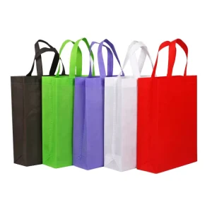 Colorful Printed Non Woven Bag Tote Bag Custom Logo Reusable Durable Grocery Shopping Bags Hand Length Handle