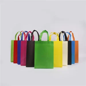 Colorful Printed Spunlace Non Woven Reusable Tote Bag Custom Logo Bag Durable Film Coated Heat Transfer Printing Hand Length