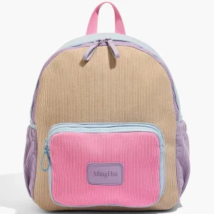 Contrast Color Block Corduroy Backpack for Kids Macaron Book Bag Children Kindergarten Baby Schoolbag Kids School Backpack