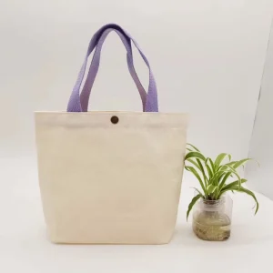 Cotton Plain Bag with Beige Canvas Tote White Canvas Tote Bag Disposable Feature