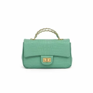 Crocodile Belly Small Fragrant Style Handbag Made of Genuine Leather Fashionable and Versatile Women’s Shoulder Bag