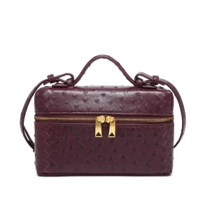Cross-Border B Brand Hit Ostrich-Grain Lunch Box Bag Shoulder Crossbody Strap Small Square Zipper Closure All-Match