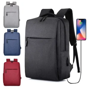Cross Border Backpack New Fashion Versatile Student Backpack USB Charging Commuting Simple Business Laptop Bag