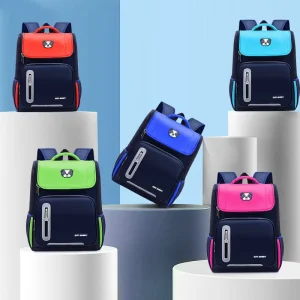 Cross Border Elementary School Backpack for Grades 1 3 6 Lightweight Spine Protecting Double Shoulder Oxford Button