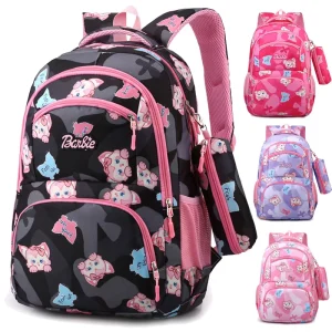Cross border Two piece Set Pencil case Oxford Breathable Backpack Unisex Korean style Curved Solid Students Bags