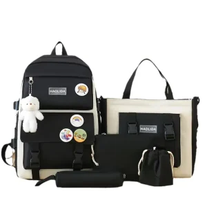 Custom 4 in 1 School Bags Outdoor Travel Waterproof Backpacks Set Casual Sports for Girls