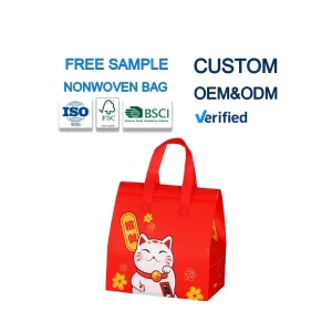Custom Clothing Supermarket Shopping Reusable Portable Bag Ecological Promotional Non Woven Bag