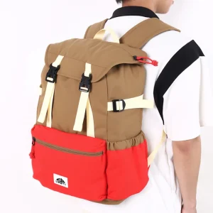 Custom Color Block Travel Laptop Backpack Survival Whistle Adjustable Shoulder Strap For Men Women
