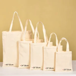 Custom Cotton Canvas Shopping Tote Bag Reusable Eco friendly Blank Handbag Custom Logo Screen Printed for Grocery Promotion