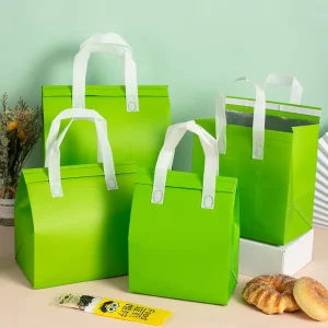 Custom Durable Water Resistant Aluminum Foil Cooler Bags Small Cooler Bag Ice Cream Cake Packaging Insulated Reusable Bag