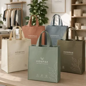 Custom Eco-Friendly Reusable Nonwoven Tote Bag Long Handle Laminated Luxury Grocery Shopping Bags for Business Non-woven Bag