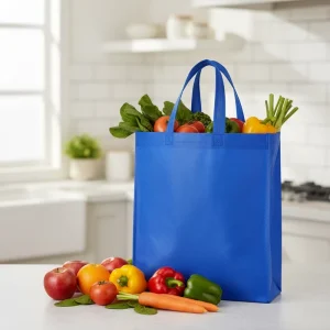 Custom Eco-friendly Biodegradable Recyclable Reusable Non-Woven Tote Bags with Vest Handle and Custom Logo for Clothing