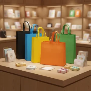 Custom Eco-friendly Recyclable Reusable Non-Woven Fabric Tote Bags Vest Handle Logo for Clothing Supermarket Use