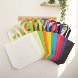 Custom Eco-friendly Recyclable Tote Bags Non Woven Fabric Vest Handle Silk Screen Printed for Beverage Clothing Use